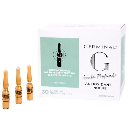 GERMINAL Tratamiento antioxidante de noche con acción profunda en cómodas monodosis GERMINAL 30 x 1 ml.