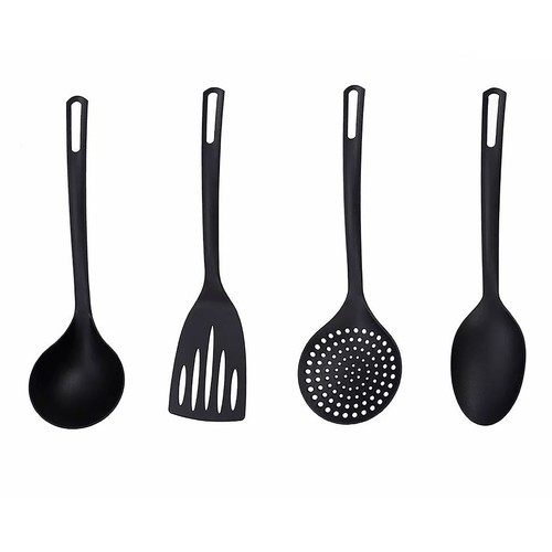 Set de 4 utensilios de cocina color negro, ACTUEL.