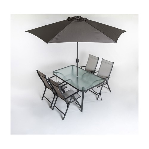 Conjunto de jardín de 6 piezas, modelo Mojácar, color gris, MOTIF INDOOR