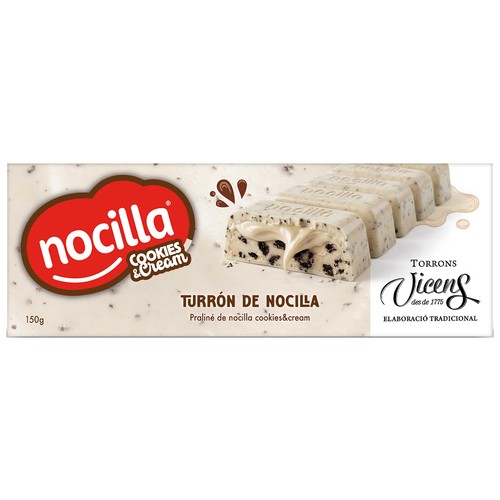 VICENS Turrón de nocilla cookies & cream 150 g.