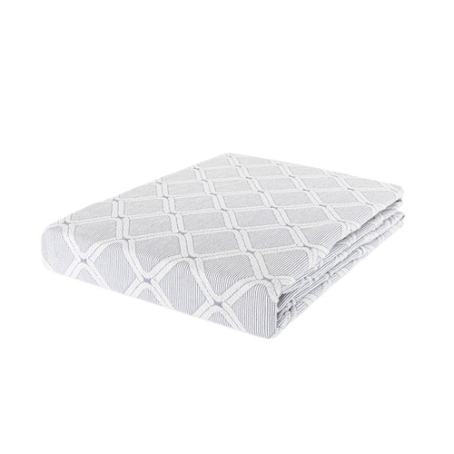 Colcha jacquard rombos 90cm 180x260 blanco o azul. LUMATEX.