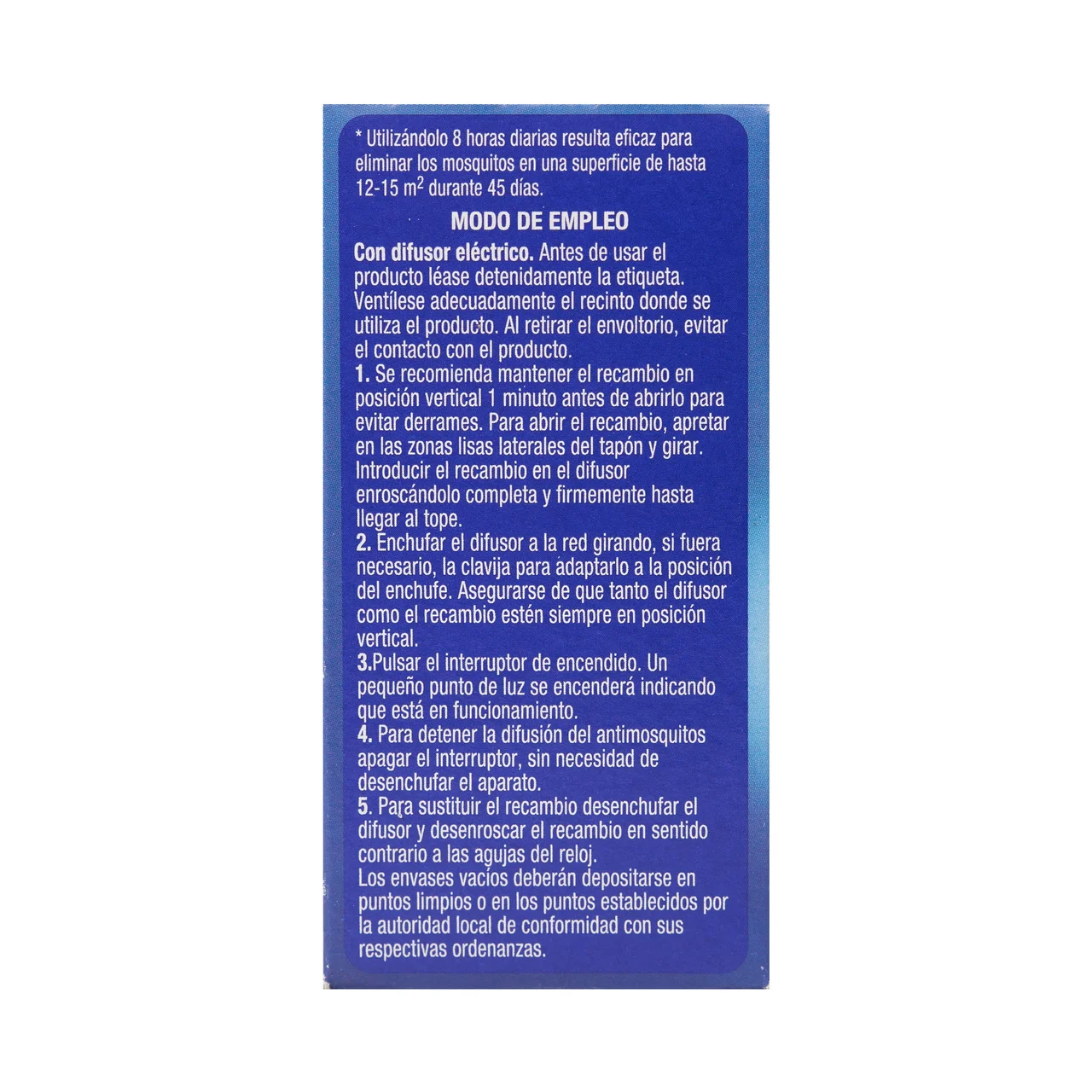 PRODUCTO ALCAMPO TUCYD Antimosquitos eléctrico líquido sin olor, recambio 33 ml.