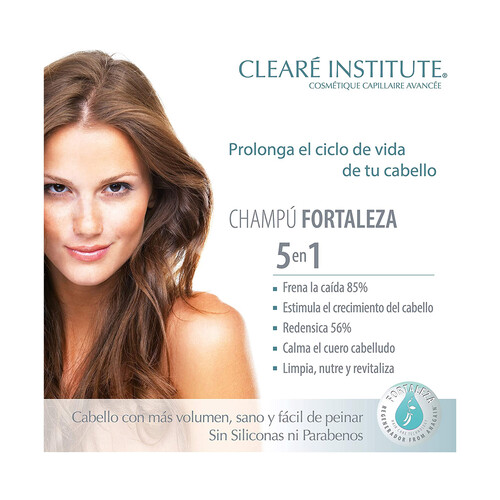 CLEARÉ INSTITUTE Champú fortificante con extracto de guisante orgánico y Creatina CLEARÉ INSTITUTE 400 ml.