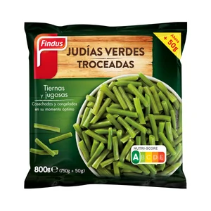 FINDUS Judias verdes redondas, troceadas y ultracongeladas FINDUS 800 g.