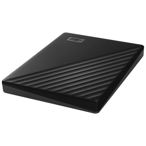 Disco duro externo 2TB WD My Passport negro, tamaño 2,5, conexión USB 3.0.