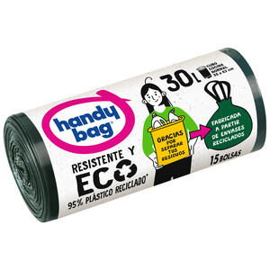 HANDY BAG Bolsas de basura recicladas HANDY BAG 15 bolsas 30 L.