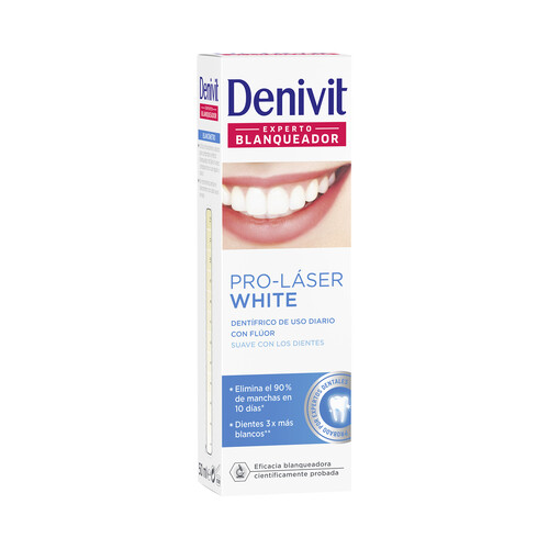 DENIVIT Pasta de dientes con acción anti manchas y blanqueadora DENIVIT Pro láser white 50 ml.