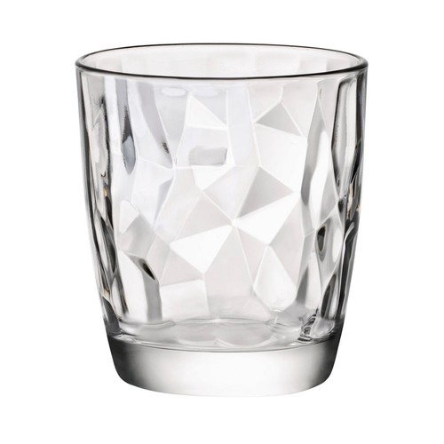 Pack de 3 vasos de vidrio con relieve de gran capacidad, 0,3 litros, Diamond BORMIOLI.