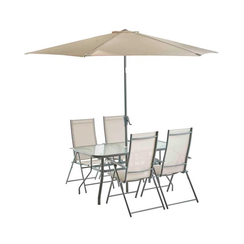Conjunto jardín 6 piezas GARDENSTAR GANDÍA 4 sillones y 1 mesa.