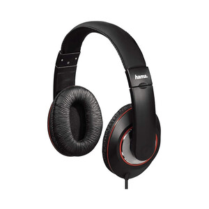 Auriculares TV tipo diadema HAMA HK-610 con cable,2m+5m, adaptador a 6,35mm, color negro.