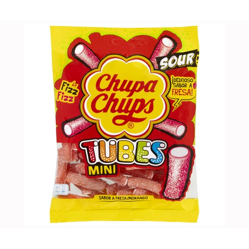 CHUPA CHUPS TUBES Golosinas tricolor ácidas 150 g.