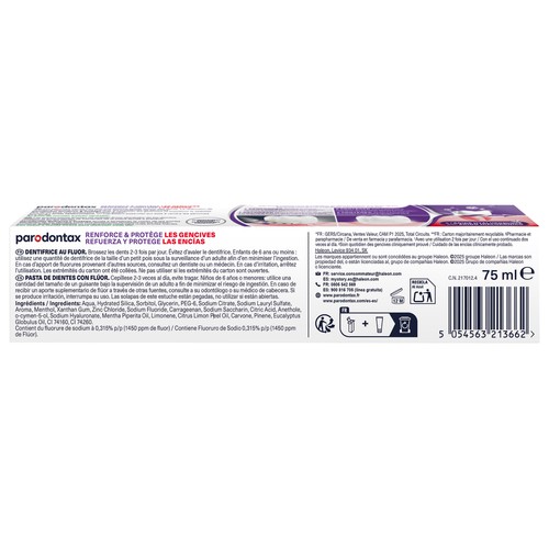 PARODONTAX  Refuerza y protege Pasta de dientes para personas con sensibilidad y problemas de encías 2 x 75 ml.