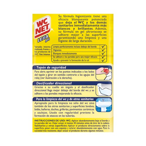 WC NET Gel limpiador WC blanco extra 750 ml.