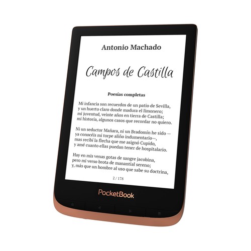 Libro electrónico 5,25 cm (6") POCKETBOOK Touch HD 3, color dorado.