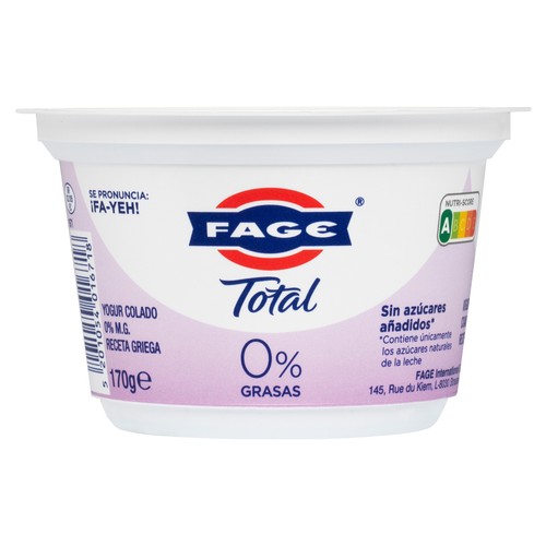 FAGE Yogur natural receta griega 0% materia grasa Total 170 g.