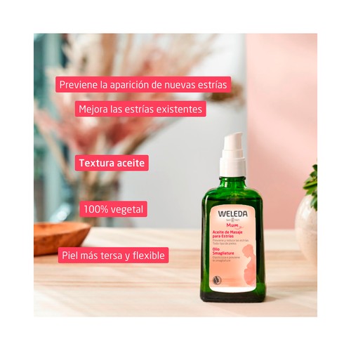 WELEDA Aceite de masaje para la prevencion y la reducción de las estrias en todo tipo de pieles 100 ml.