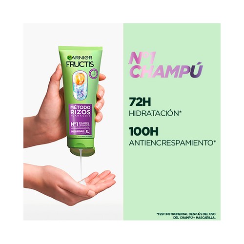 FRUCTIS Método rizos de Garnier Champú hidratante y anti-encrespamiento para cabellos rizados 200 ml.