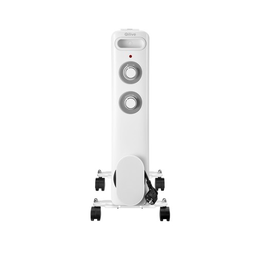 Radiador de aceite QILIVE Q.6289 blanco, 1500W, 4 niveles.