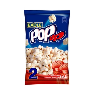 Imagen de POP UP Palomitas de maíz al toque de sal para microondas POP UP paquete de 2 uds x 100 g.