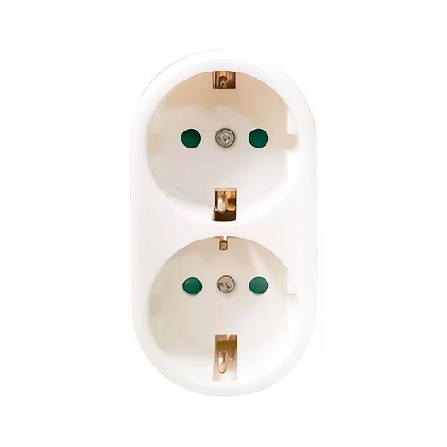 Adaptador frontal de 2 tomas, 16 amperes. AUCHAN.
