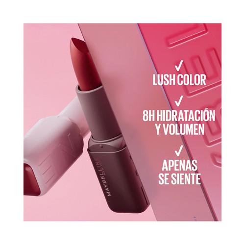 MAYBELLINE Serum lipstick tono 108 Barra de labios hidratante y voluminizadora.