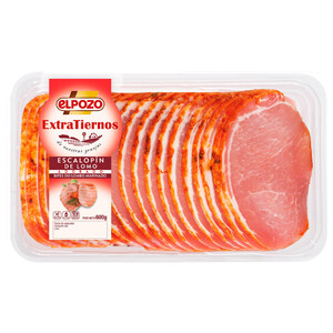 Imagen de EL POZO Extratiernos Escalopín de lomo adobado, sin gluten y sin lactosa 600 g.