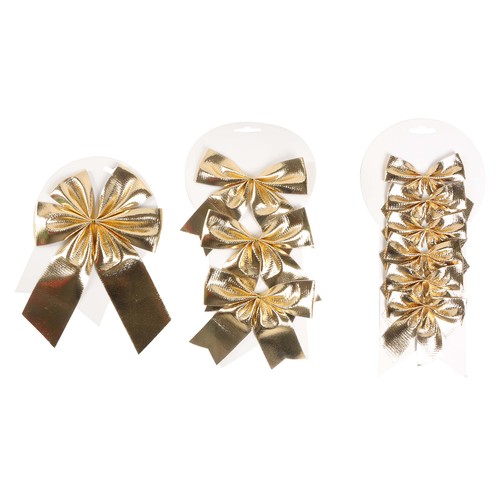 Colgante Dorado 3 Lazos 14/12/9cm modelos surtidos ideal para decoaración de Navidad, ACTUEL