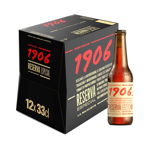 Cervezas Reserva Especial 1906 pack de 12 botellines de 33 cl.