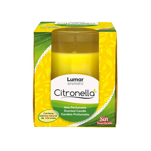Vela vaso perfumada LUMAR CITRONELA 125 g.
