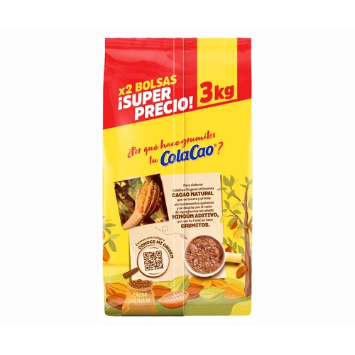 COLACAO Cacao soluble 2 bolsas 3 kg.