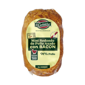 Imagen de LA CARLOTEÑA Mini redondo de pollo (91%) deshuesado y all horno, con bacon (5%) y sin gluten LA CARLOTEÑA 250 g.