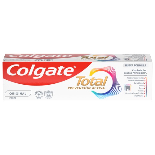 COLGATE Total prevención activa original Pasta de dientes con flúor y protección anti-bacterias 75 ml.