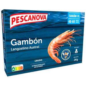Imagen de PESCANOVA Langostino gambón austral gigante XL 20 / 30, crudos y ultracongelados, especial plancha PESCANOVA 2 KG (P.N)