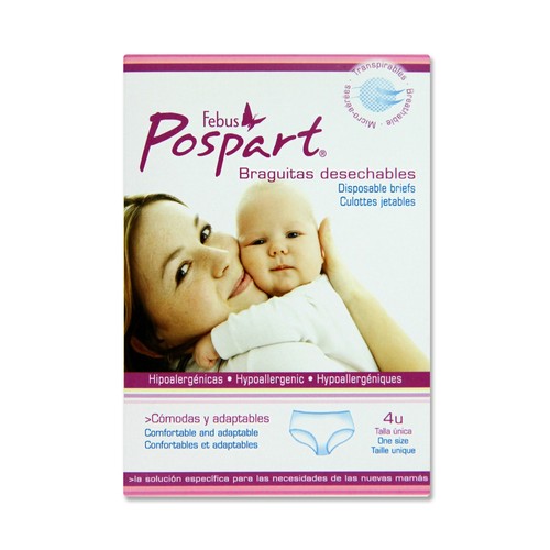 FEBUS Pospart Braguitas desechables , cómodas y adaptables , talla única FEBUS Pospart 4 uds