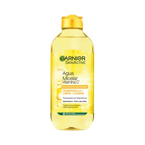 GARNIER Skin active Agua micelar con vitamina C para piel apagada sin tono uniforme 400 ml.
