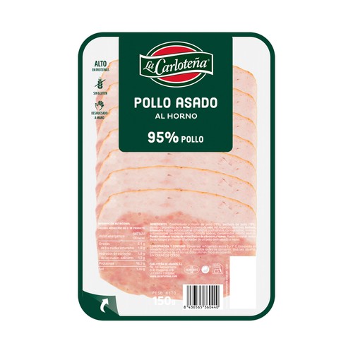 LA CARLOTEÑA Pollo asado al horno en lonchas 150 g.