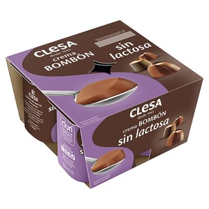 Crema de bombón sin lactosa y con un 50% menos de azúcar 4 x 125 g.