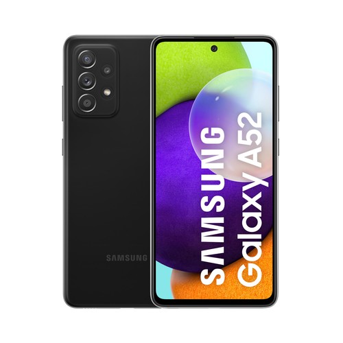 Smartphone 16,51cm (6,5") SAMSUNG Galaxy A52 SM-A525FZKGEUB negro, Octa-Core, 6GB Ram, 128GB, 64+12+5+5 Mpx, Dual-Sim, Android.