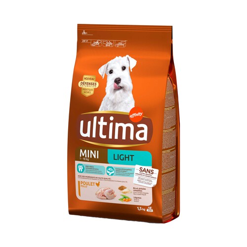 ULTIMA Comida para perros adultos seca a base de pollo, arroz y cereales ULTIMA MINI LIGHT Affinity 1,5 kg