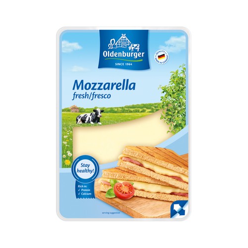 MILRAM Queso en lonchas mozzarella MILRAM 200 g.