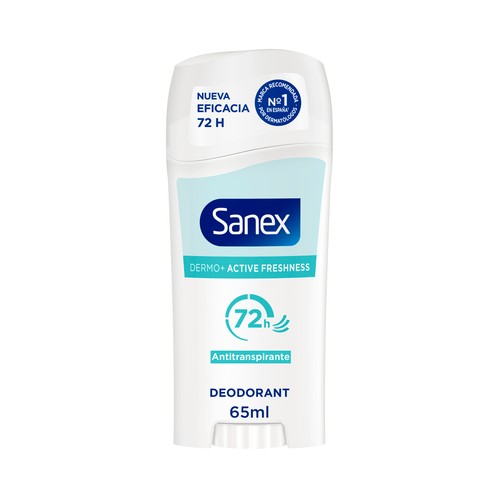 SANEX Dermo Active freshness Desodorante en stick para mujer antitranspirante hasta 72 horas 65 ml.