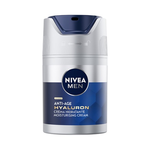 NIVEA Men anti-age hyaluron Crema hidratante y antiarrugas que ayuda a reafirmar la piel 50 ml.
