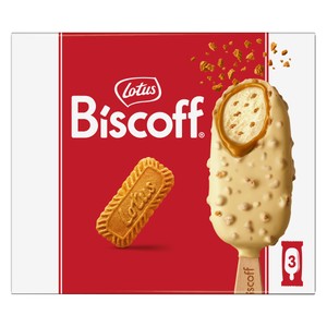 Imagen de LOTUS Biscoff Bombón helado de galleta caramelizada recubierto de chocolate blanco 3 x 90 ml.