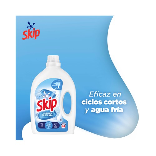 SKIP Detergente líquido para unos resultados impecables incluso en agua fria 40 lav. 1.8 l.