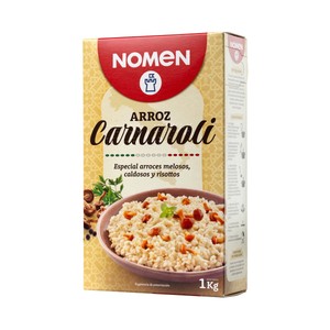 Imagen de NOMEN Arroz Carnaroli especial para risotto, arroces melosos y caldosos paquete 1 kg.