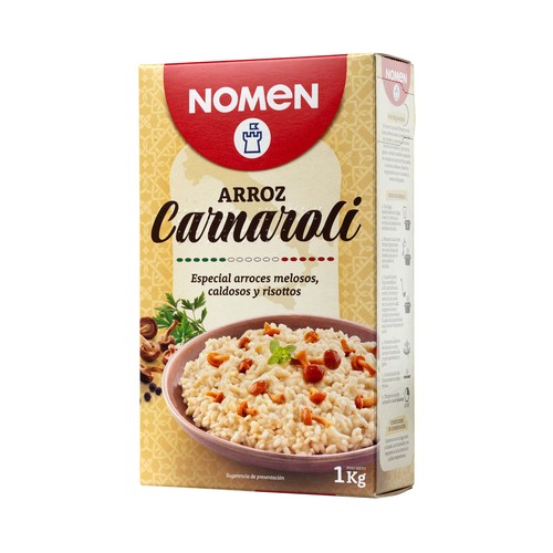NOMEN Arroz Carnaroli especial para risotto, arroces melosos y caldosos paquete 1 kg.