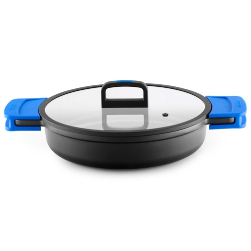 Cacerola baja 32cm de aluminio fundido con asas y tapa Solid Pro, MONIX