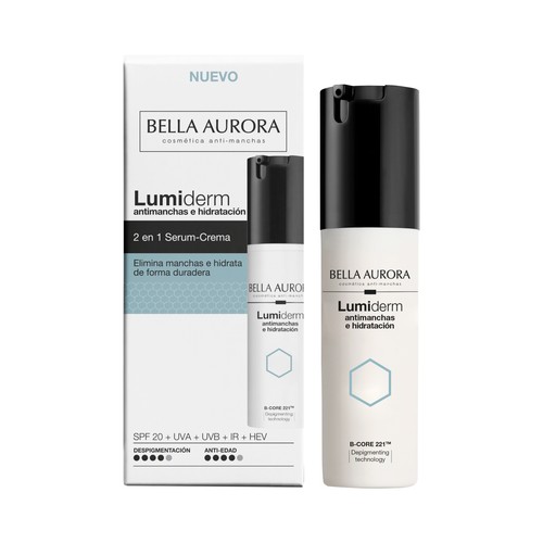 BELLA AURORA Lumiderm Sérum fácial 2 en 1 antimanchas e hidratante 30 ml.
