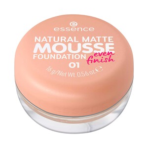 Imagen de ESSENCE Natural matte mousse tono 01 Base de maquillaje mousse, cobertura media, aspecto mate natural.
