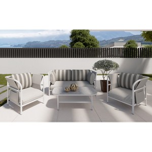 Imagen de Conjunto de 4 piezas de aluminio Montecarlo, acabado en beige, KACTUS REPUBLIC.